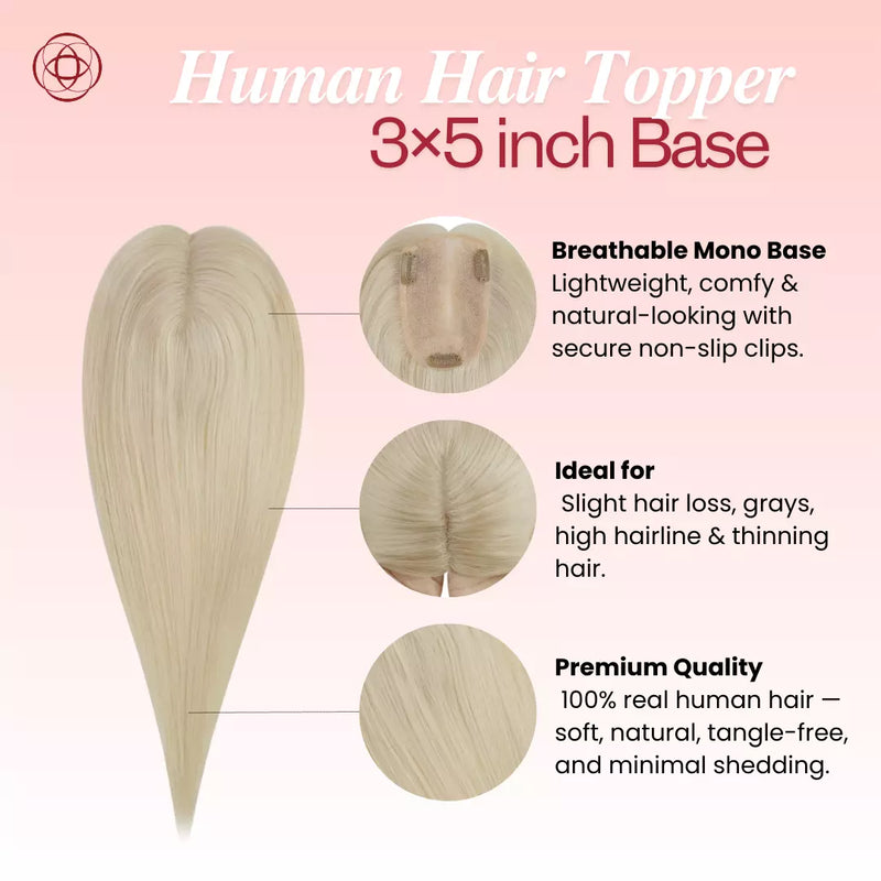 Load image into Gallery viewer, straight human hair topper blonde
