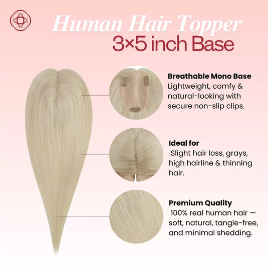 straight human hair topper blonde