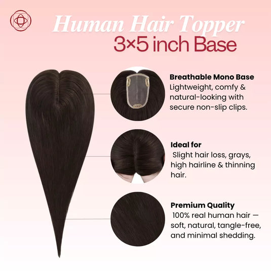 hair topper for women brown color