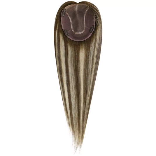 hair topper virgin human hair Moresoo hair topper virgin human hair brown straight suitable for thinning hair hair topper hair topper for thinning crown hair topper for women human hair topper hair piece topper hair best hair topper