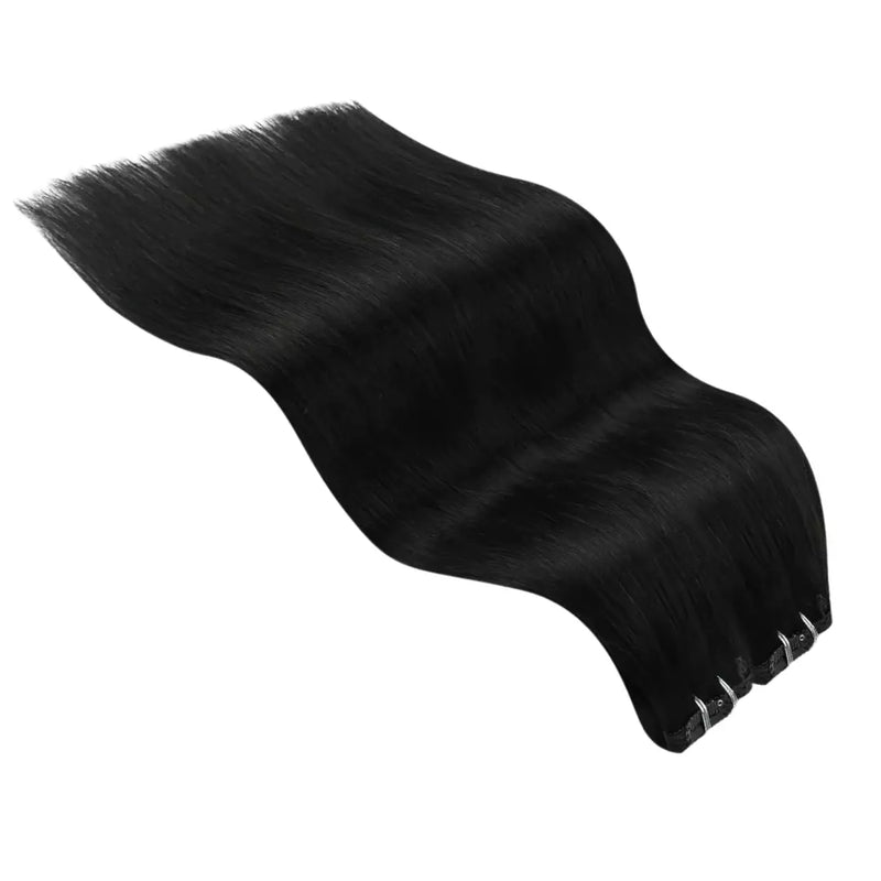 Load image into Gallery viewer, moresoo double weft human hair extensions clip in thick double weft clip in extensions

