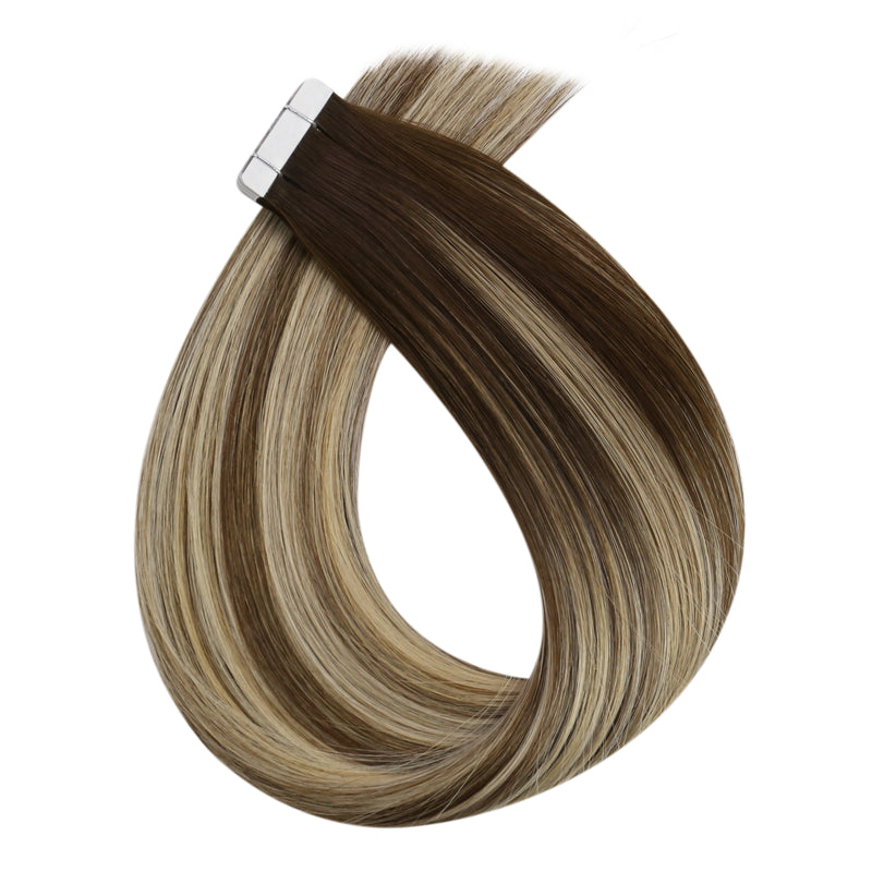 Load image into Gallery viewer, Virgin Hair tape in hair extensions, sunny hair Virgin Hairtape in extensions, hair tape extensions Virgin Hair,
soft hair human tape in -20 Inch Hair extensions- balayage hair

