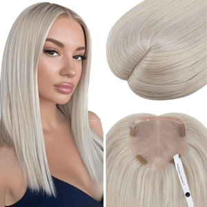 hair topper for women platinum blonde real human hair