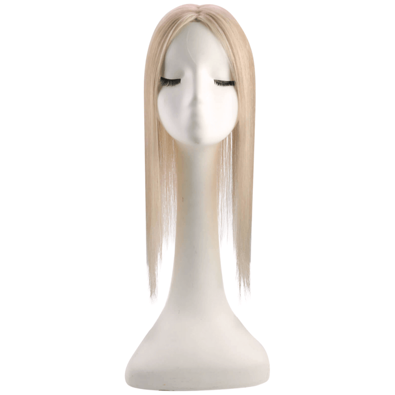 Load image into Gallery viewer, human hair crown topper highlight ash blonde color champagne blonde highlights
