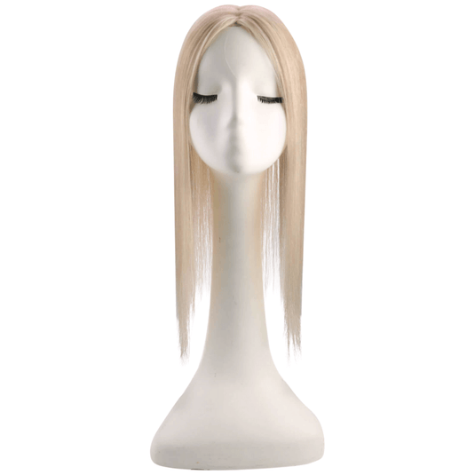 human hair crown topper highlight ash blonde color champagne blonde highlights
