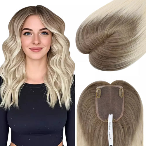hair topper for women ombre brown to blonde hair topper for thinning crown