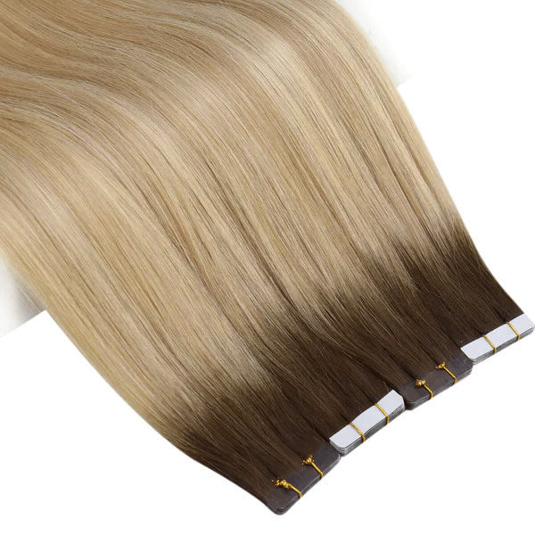 Load image into Gallery viewer, blonde invisible tape extensions-hair weft-hair weft extensions-hair extensions-sew in hair extensions-human hair extensions-extensions hair-best hair extensions-hair extensions for thin hair
