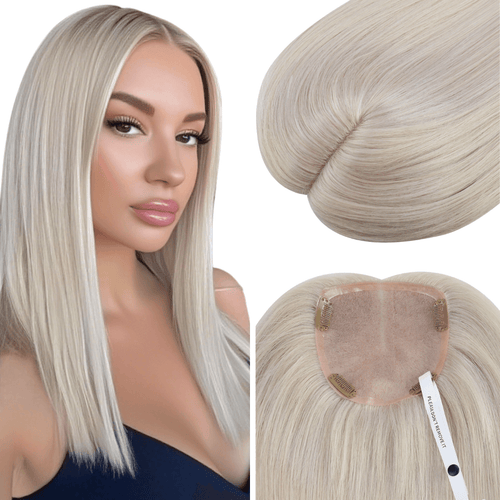 hair topper for women platinum blonde real human hair real hair topper blonde hair topper best hair topper for women hair topper for thinning crown
