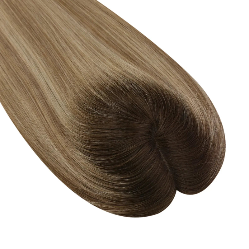 Load image into Gallery viewer, virgin human hair topper for thinning crown hair topper virgin cuticle aligned hair short hair toppers natural hair toppers for thinning hair crown hair toppers for thin hair women hair toppers human hair
