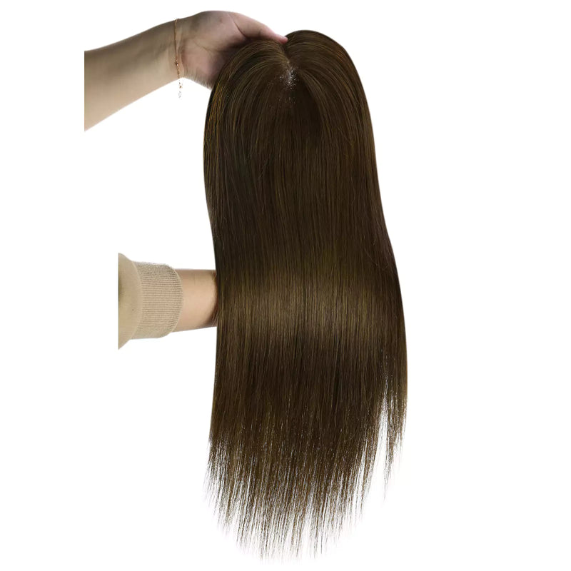 large base human hair topper straight hair topper
