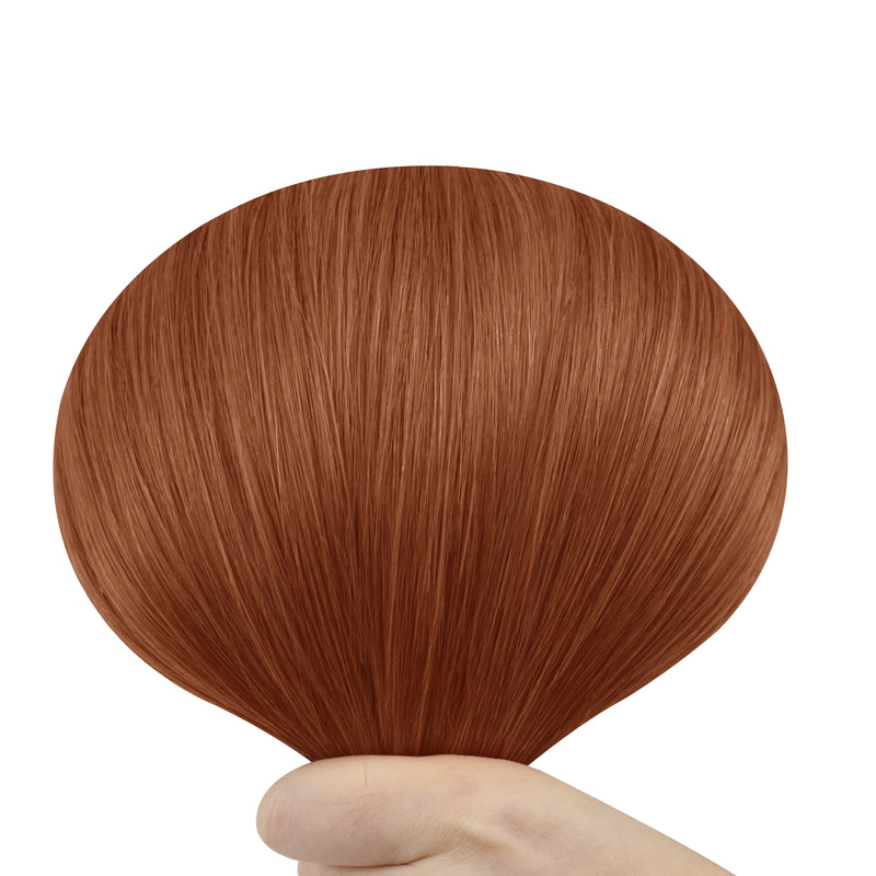 Load image into Gallery viewer, Hand holding a butterfly weft with copper red color on a white background
