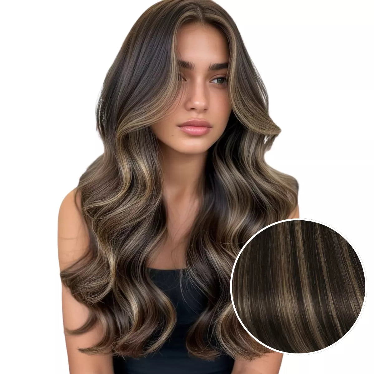 100% Handmade Human Hair Clip In Extensions 7 Pieces 16 Inch Straight Human Hair Clip In Extensions for Women