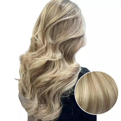100% Handmade Human Hair Clip In Extensions 7 Pieces 16 Inch Straight Human Hair Clip In Extensions for Women