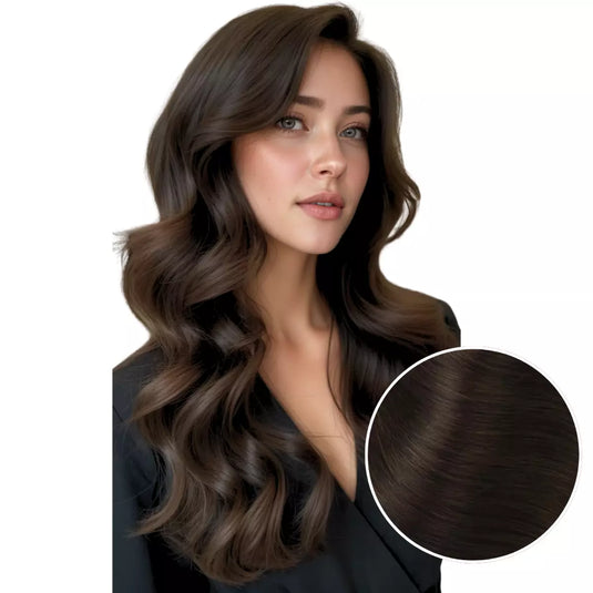 100% Handmade Human Hair Clip In Extensions 7 Pieces 16 Inch Straight Human Hair Clip In Extensions for Women