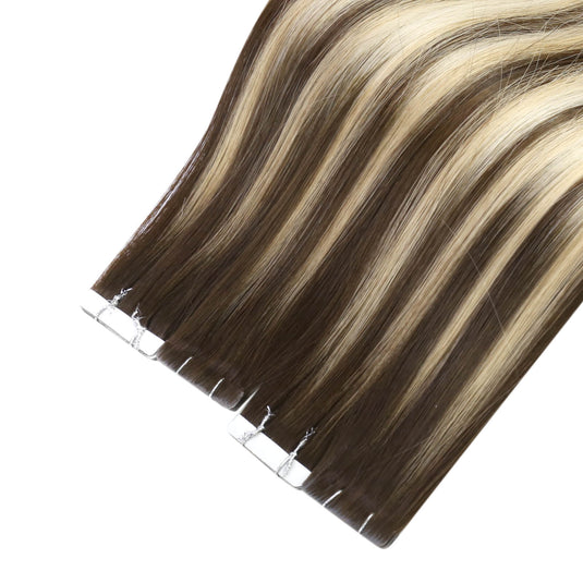 virgin human hair invisible tape in extensions for balayage brown