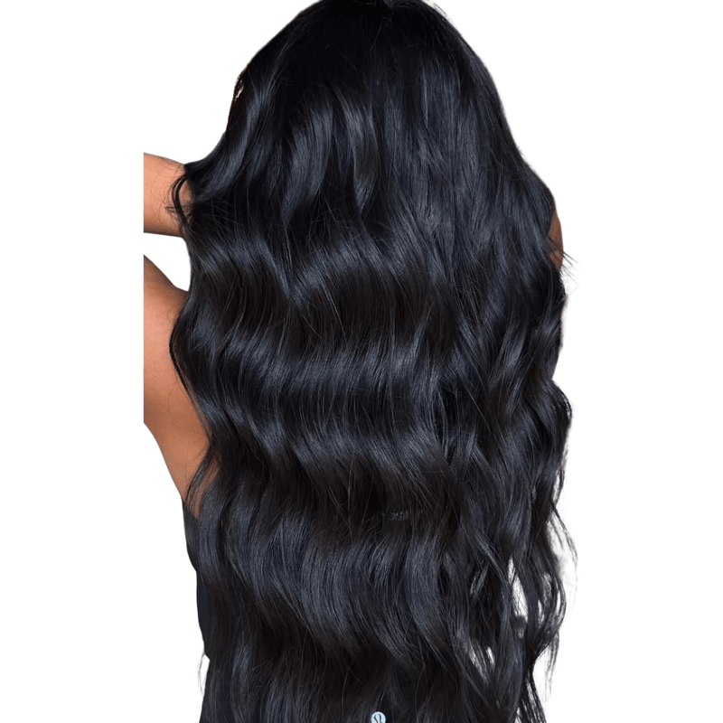 Load image into Gallery viewer, moresoo virgin human hair black feather weft hair extension
