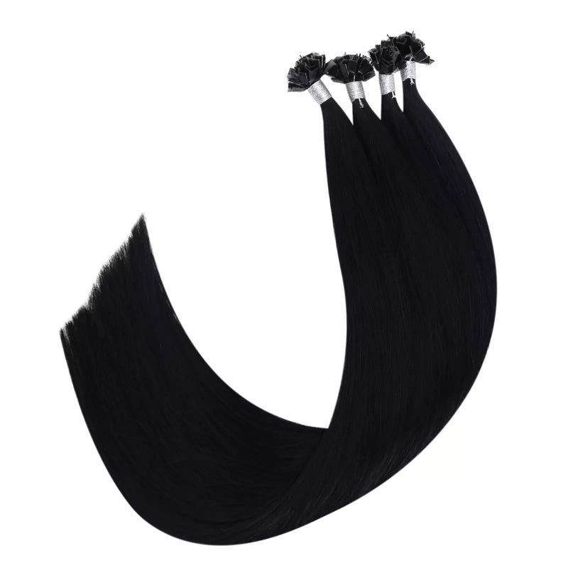 virgin hair extensions k tip jet black