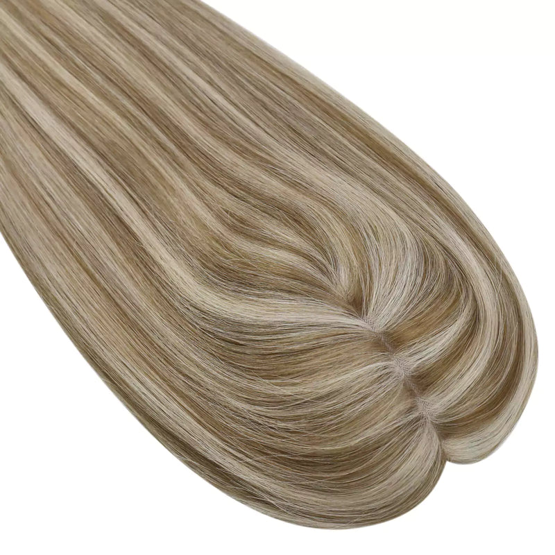 Load image into Gallery viewer, blonde topper virgin hair hair topper hair topper for thinning crown hair topper for women human hair topper topper hair piece topper hair best hair topper hair topper women real hair topper topper hair extensions hair topper for thinning hair hair topper extensions clip on hair topper
