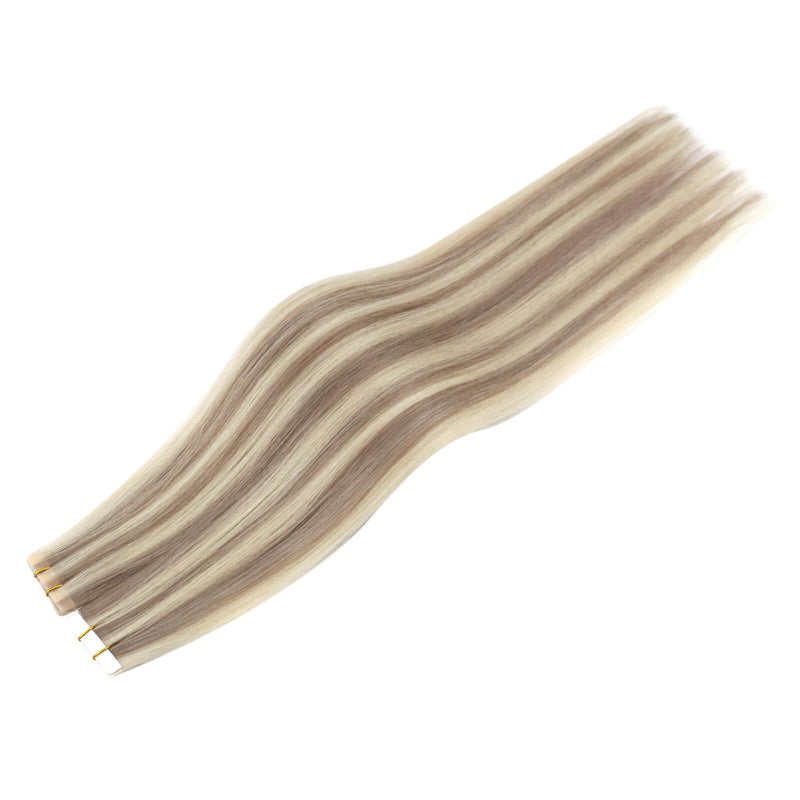 Load image into Gallery viewer, Close-up of invisible tape in hair extensions
