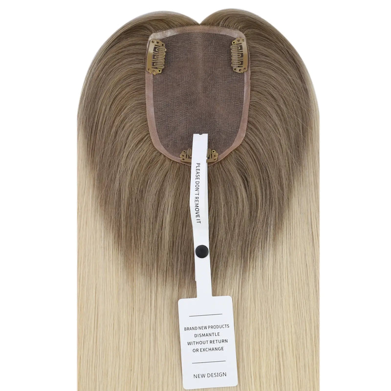 Load image into Gallery viewer, female hair topper for thinning crown
womens hair topper mono hair topper remy human hair 

