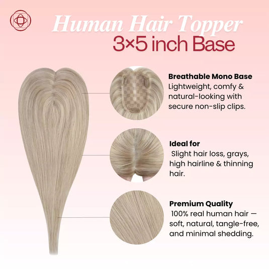 blonde human hair topper