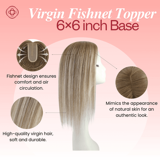 human hair topper for women virgin human hair topper for thinning crown balayage brown hair topper
