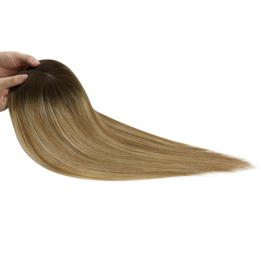 Balayage brown hairpiece on a white background