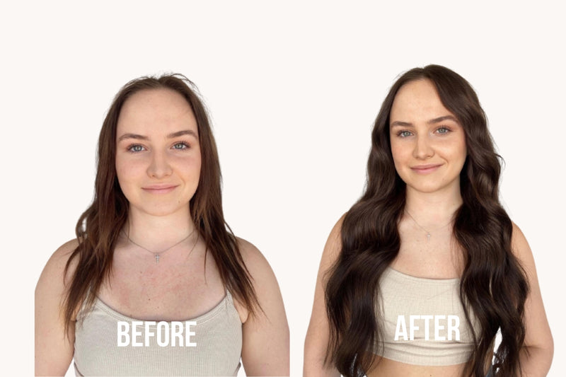 moresoo clip in hair extensions before and after