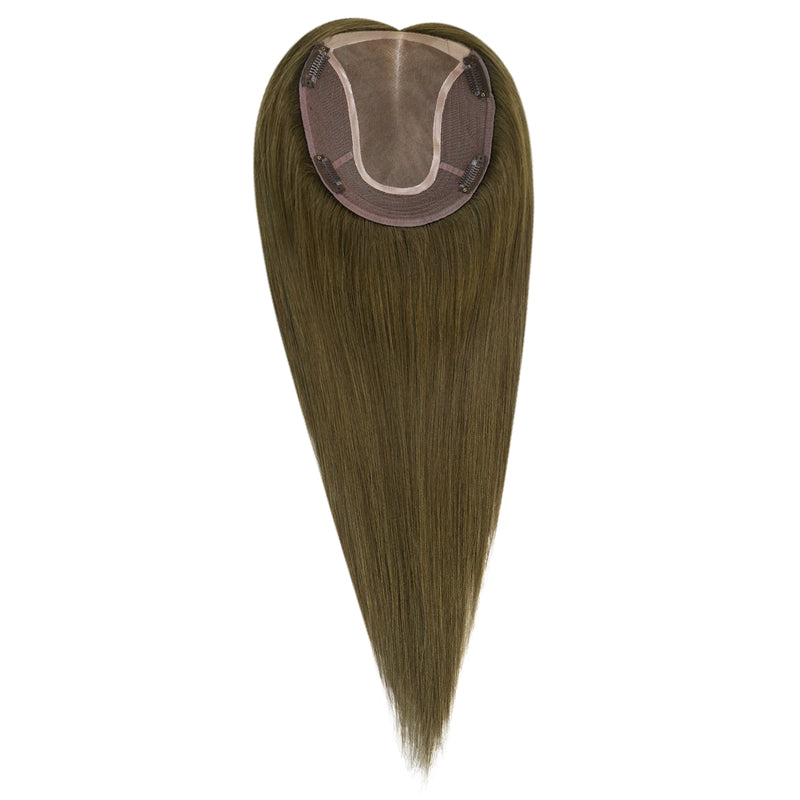 Load image into Gallery viewer, Moresoo virgin human hair brown hair topper on a white background
