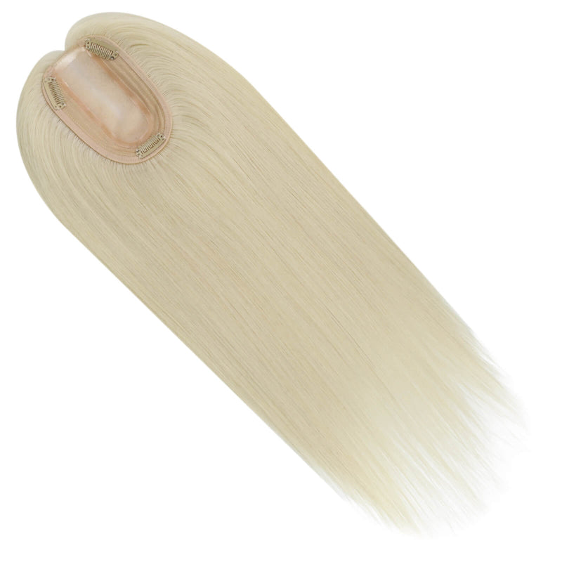 Load image into Gallery viewer, moresoo platinum blonde hair topper human hair pieces for thin hair
