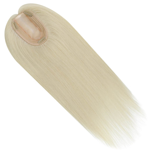 moresoo platinum blonde hair topper human hair pieces for thin hair