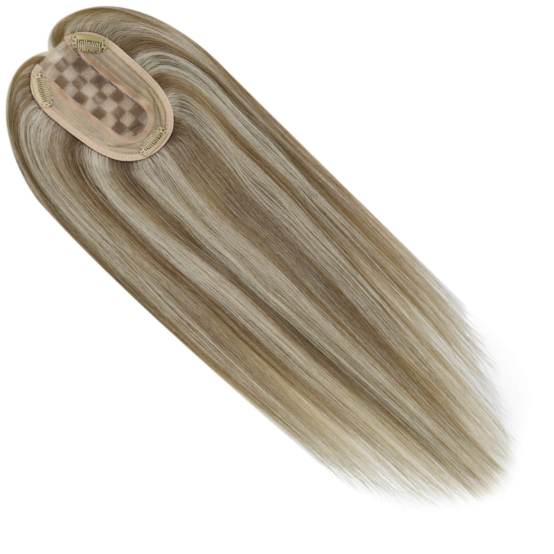Load image into Gallery viewer, moresoo hair topper highlight blonde hair topper human hair pieces for thin hair
