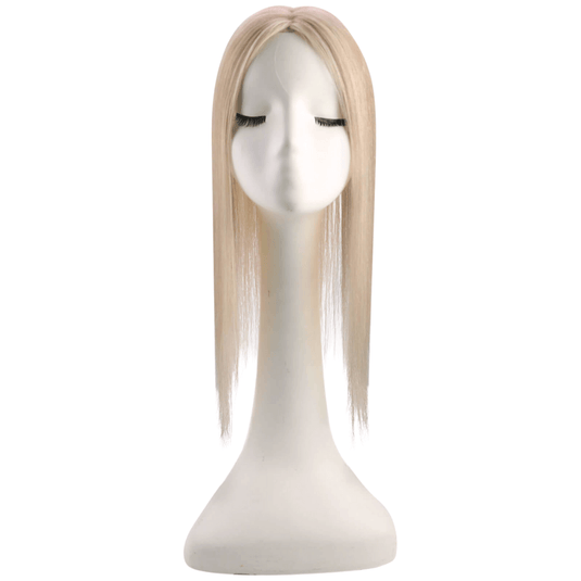 human hair crown topper highlight ash blonde color champagne blonde highlights