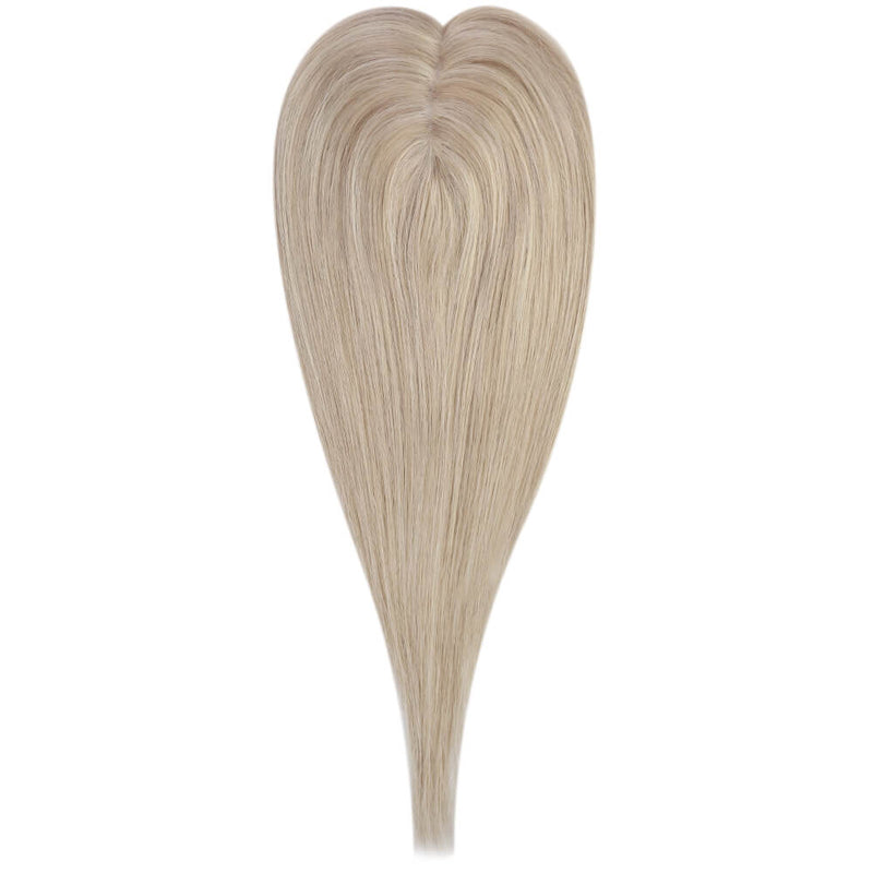 Moresoo 3*5inch Hair Topper For Women Remy Hair Highlight Blonde (