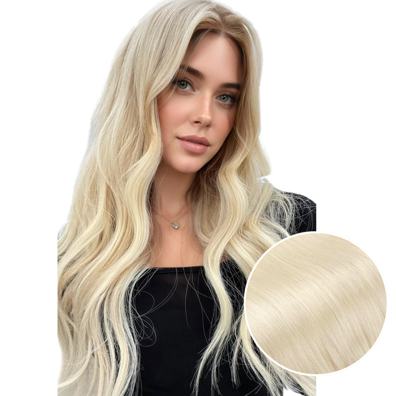 Load image into Gallery viewer, 100% Handmade Human Hair Clip In Extensions 7 Pieces 16 Inch Straight Human Hair Clip In Extensions for Women
