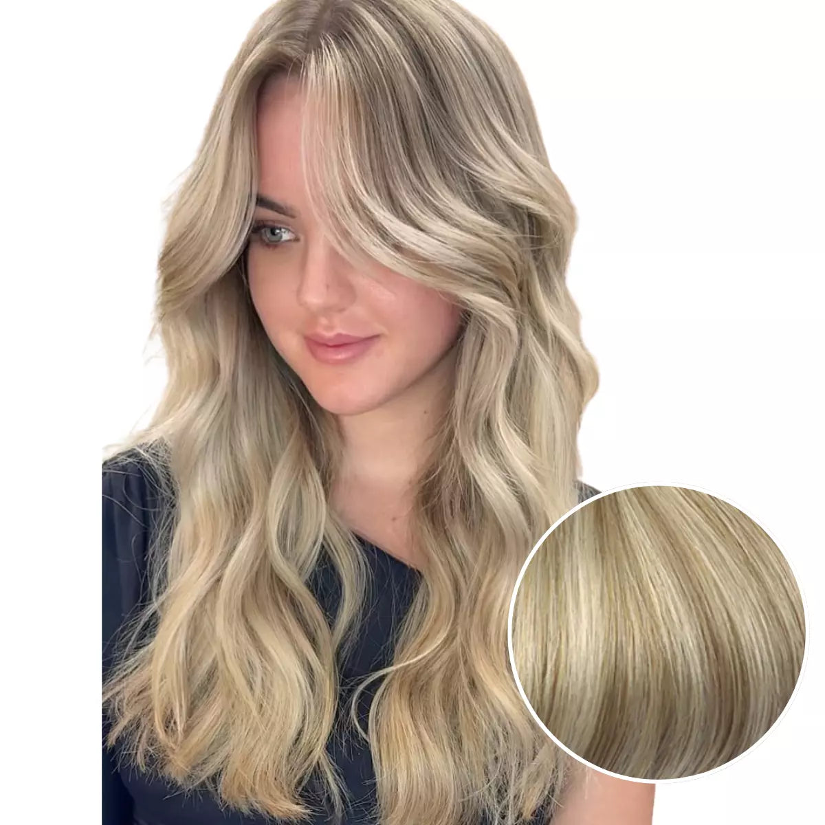 100% Handmade Human Hair Clip In Extensions 7 Pieces 16 Inch Straight Human Hair Clip In Extensions for Women