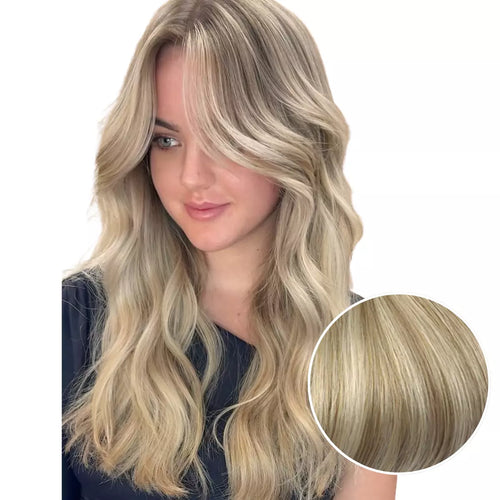 100% Handmade Human Hair Clip In Extensions 7 Pieces 16 Inch Straight Human Hair Clip In Extensions for Women