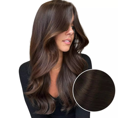 100% Handmade Human Hair Clip In Extensions 7 Pieces 16 Inch Straight Human Hair Clip In Extensions for Women