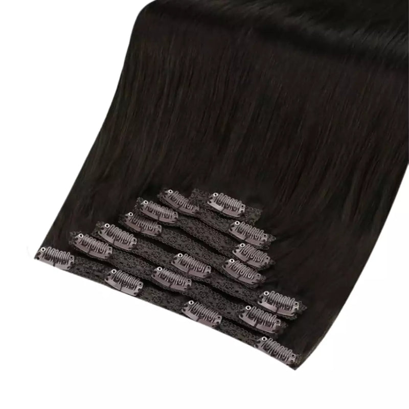 Load image into Gallery viewer, hair clips remy human moresoo clip in extension 20 inch brown color add volume premium hair
