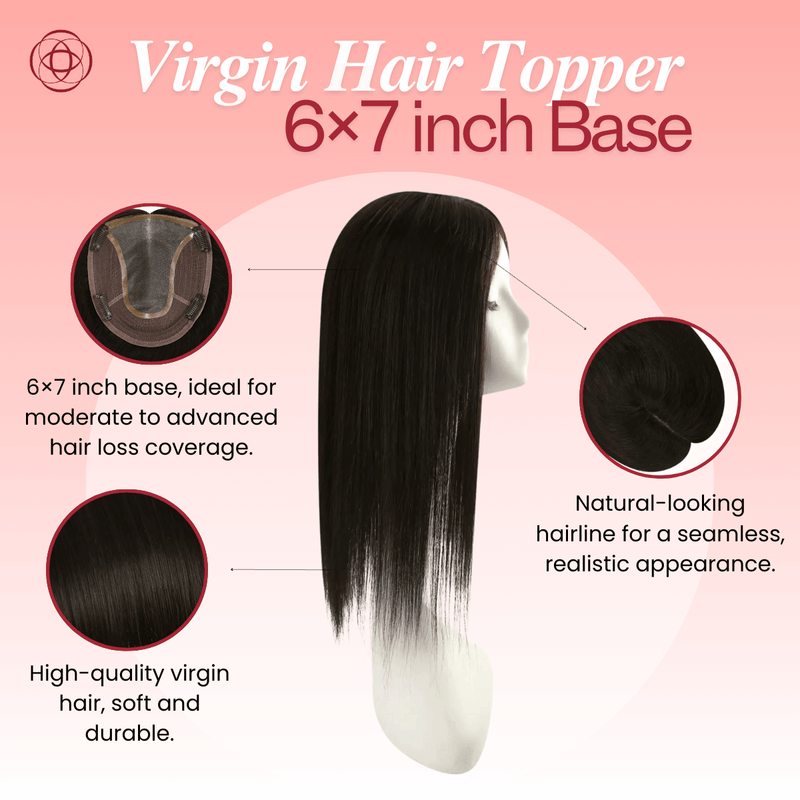 Load image into Gallery viewer, clip on hair topper natural hair toppers hair topper human hair toppers for thinning hair hair crown topper female hair topper for thinning crown hair toppers for thin hair
