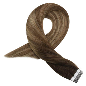 brown hair straight hair tape ins