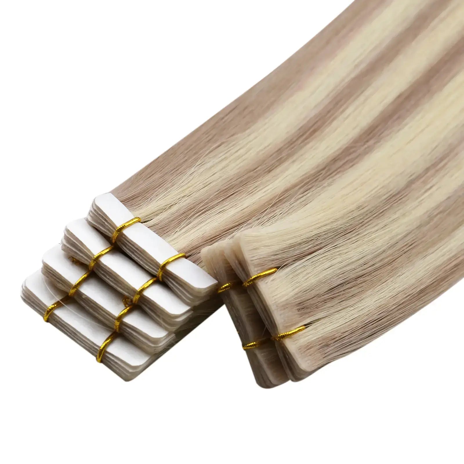 blonde highlights tape in extensions, 14-inch blonde highlights hair extensions, high-quality blonde highlights tape in, seamless blonde highlights extensions, 16-inch blonde highlights tape in extensions, natural blonde highlights tape in, smooth blonde highlights extensions, 18-inch blonde highlights tape in hair