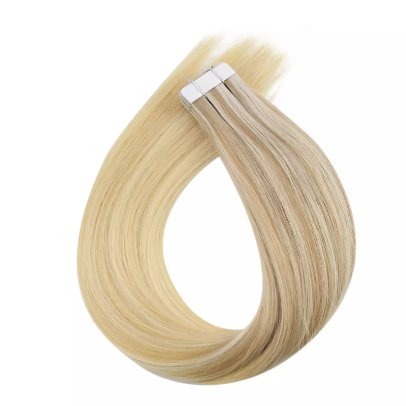 Load image into Gallery viewer, tape in hair real seamless tape in hair tape ins regular tape in hair lasting one year hair tape in human hair extensions virgin hair 22 inch hair virgin hair tape in extensions for sliver hair best tape in hair extensions virgin hair for women
