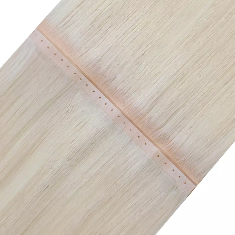 Load image into Gallery viewer, Close-up of invisible weft with a light blonde color.
