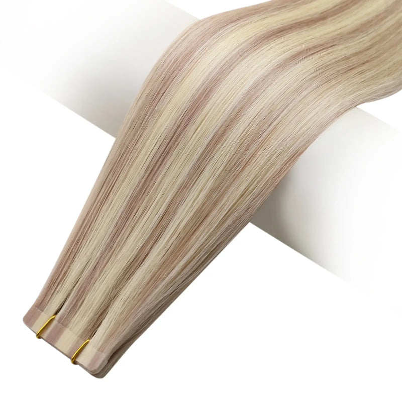 Load image into Gallery viewer, long tape hair extensions permanent hair extensions best hair extensions for fine hair tape in human hair extensions virgin hair 22 inch hair
