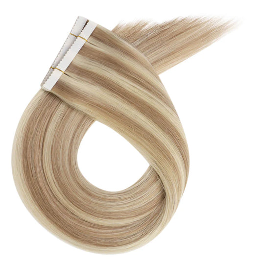 20-inch platinum blonde tape in extensions, invisible platinum blonde hair extensions, salon-grade platinum blonde tape in, high-quality platinum blonde extensions, 18-inch platinum blonde tape in hair, premium platinum blonde tape in, smooth platinum blonde hair extensions, 22-inch platinum blonde extensions