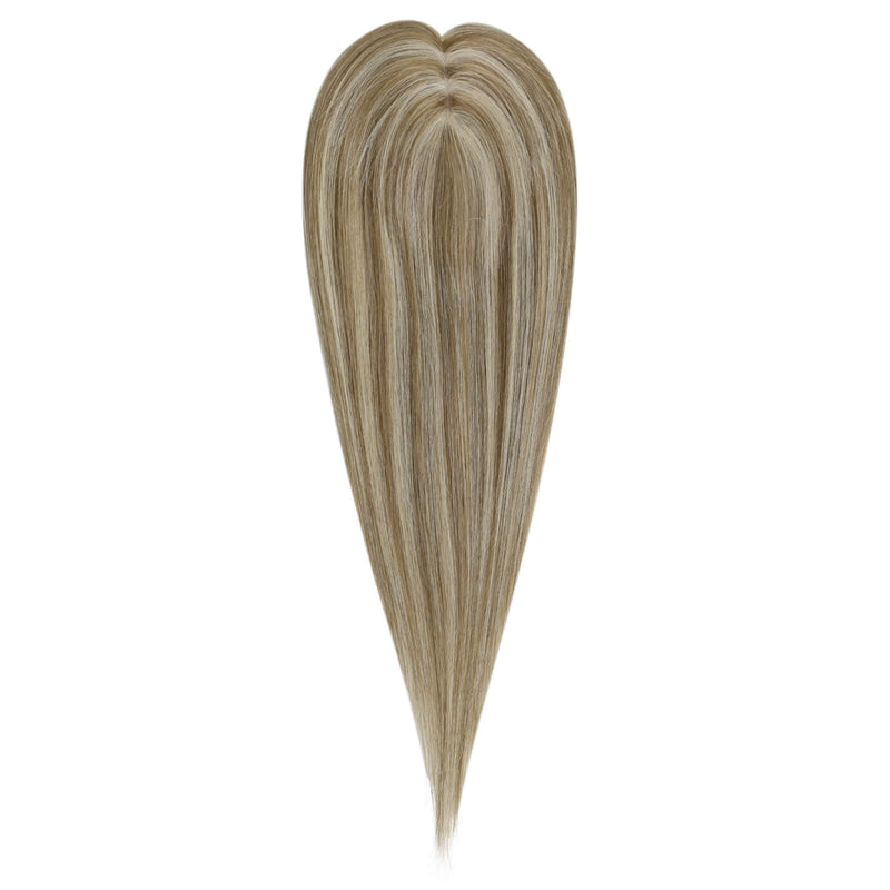Load image into Gallery viewer, 100% human hair topper virgin remy hair blonde highlights hair pieces for thinning crown 
