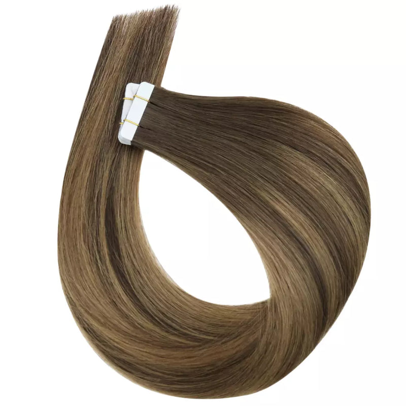 Load image into Gallery viewer, moresoo tape in extensions-dark brown-darkest brown-hair extension- hair extension lengths-extension hair-weft-weft hair extensions-weft extensions-hair weft-hair weft extensions


