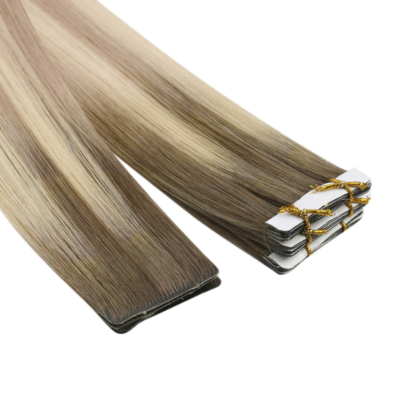 Load image into Gallery viewer, Virgin Hair,Injection tape in extensions,hair tape extensions,Virgin Hair Injection, Virgin Hair,Injection best tape in hair extensions,brown highlight
