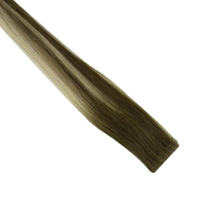 Load image into Gallery viewer, Moresoo ash brown balayage hair, 16-inch balayage extensions, high-quality ash brown highlights, seamless balayage hair, premium ash brown balayage, invisible balayage highlights, luxurious ash brown to blonde balayage, smooth balayage hair extensions, natural ash brown hair, salon-quality balayage extensions
